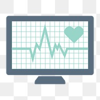 Pulse rate monitor icon png,  transparent background 