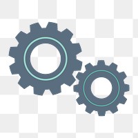Gear doodle icon png,  transparent background 