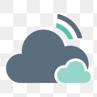 Cloud storage icon png, transparent background 