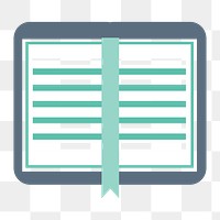 Open journal book icon png,  transparent background 