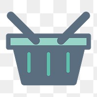 Basket icon png, online shopping illustration on transparent background 