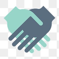 Agreement icon png, shaking hands illustration on  transparent background 