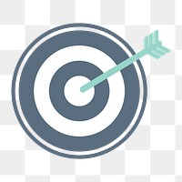 Dartboard icon png, business target illustration on  transparent background 