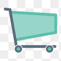 Shopping cart icon png, transparent background 