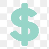 Dollar currency icon png,  transparent background 