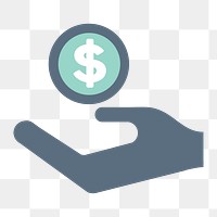 Donation icon png, charity illustration on transparent background
