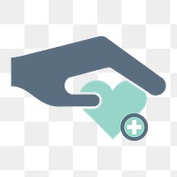 Donation support icon png, transparent background 
