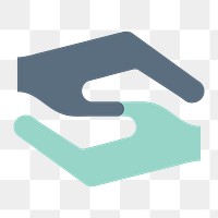 Helping hands icon png,  transparent background 