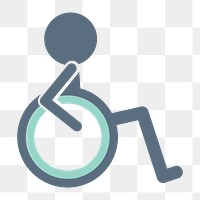 Wheelchair sign icon png, transparent background 