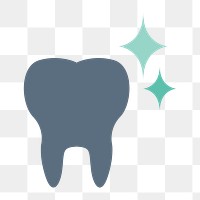 Tooth icon png, dentist illustration on transparent background 