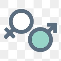 Gender symbol icon png,  transparent background 