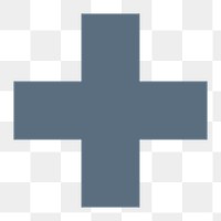 Medical cross symbol icon png, healthcare illustration on transparent background 