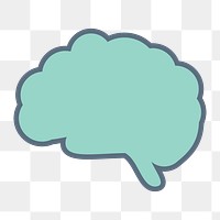 Human brain icon png,  transparent background 