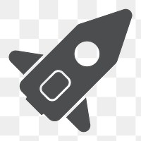 Rocket icon png,  transparent background 