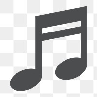 Musical note icon png,  transparent background 