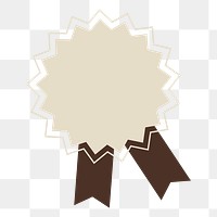 Png beige badge element, transparent background