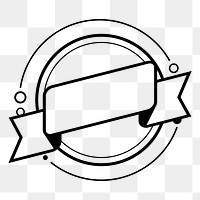 Png circle stamp banner element, transparent background