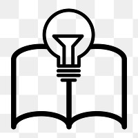 Open textbook icon png eduction,  transparent background 
