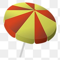 Png beach umbrella sticker, transparent background