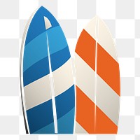 Png colorful surfboards sticker, transparent background