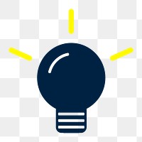 Light bulb icon png,  transparent background 