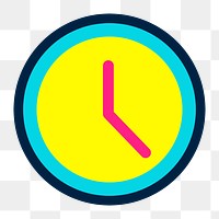 Analog clock icon png, transparent background 