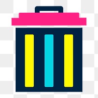 Trash bin icon png,  transparent background 