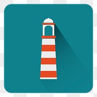 Png red lighthouse icon, transparent background