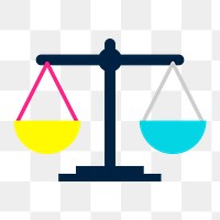 Justice scales icon png, transparent background 