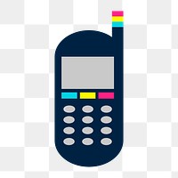 Png vibrant mobile phone icon, transparent background