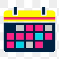 Png vibrant calendar icon, transparent background