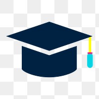 Graduation hat icon png,  transparent background 