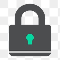 Png lock icon, transparent background