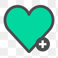 Png heart health icon, transparent background