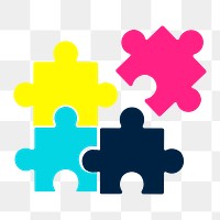 Logic icon png, jigsaw puzzle illustration on transparent background 