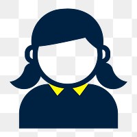 Female user icon png avatar icon,  transparent background 