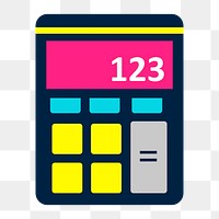 Calculator machine icon png,  transparent background 