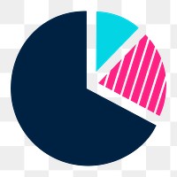 Pie chart icon png, data analysis graph illustration on  transparent background 