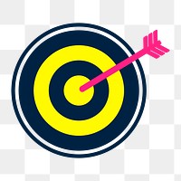 Dartboard icon png, business target illustration on  transparent background 