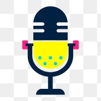 Microphone icon png, transparent background 