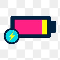 Charging battery icon png,  transparent background 