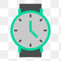 Png green watch icon, transparent background
