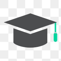 Graduation hat icon png,  transparent background 