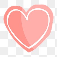 Heart icon png, Valentine's illustration on  transparent background 