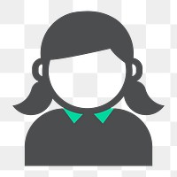 Png female avatar icon, transparent background