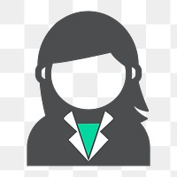 Png businesswoman avatar icon, transparent background
