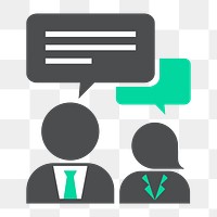 Png business conversation icon, transparent background