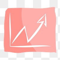 Png pink increase graph hand drawn sticker, transparent background