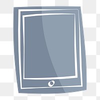 Png gray smartphone hand drawn sticker, transparent background