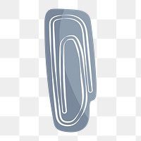 Png gray paper clip hand drawn sticker, transparent background